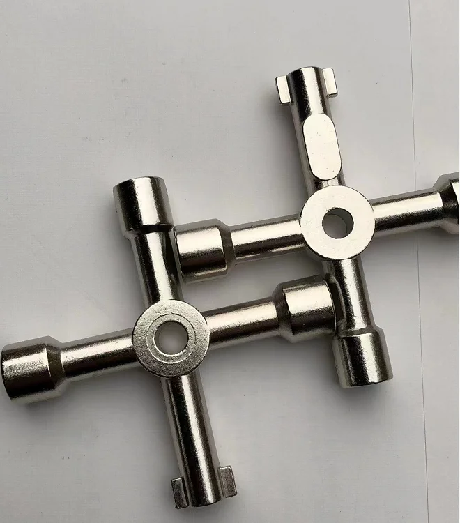 Best Selling Universal Opening Key Plumbers Electricians Tools 4 Way Cross Key With Bits