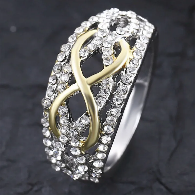 new wholesale luxury alloy rings zircon jewelry vintage crystal gold diamond rings jewelry women