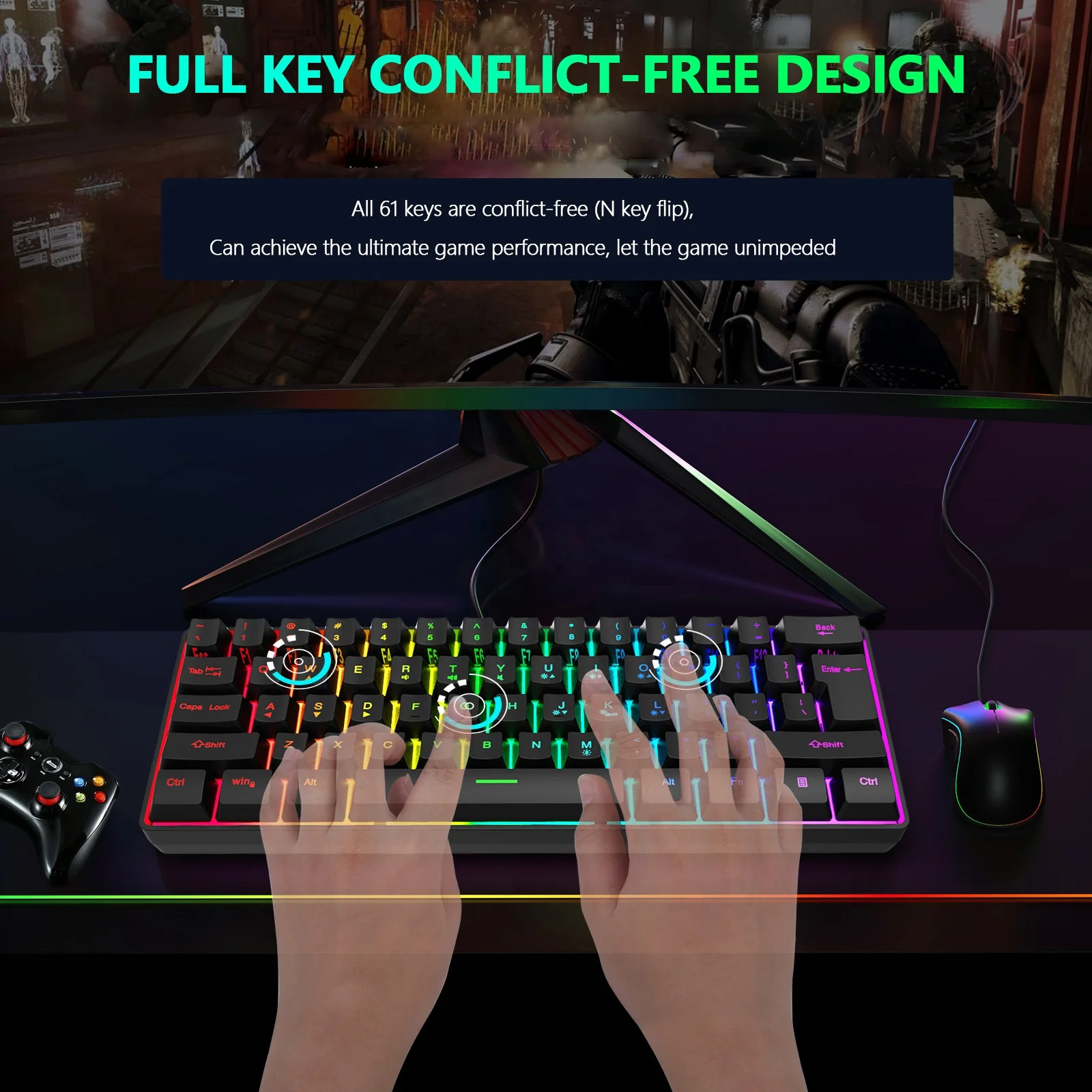 Mechanical Keyboard Rgb Led Backlit Mechinal Hot Swappable Mechanical Gaming Keyboards For Pc Computer Laptop Gaming Keyboards