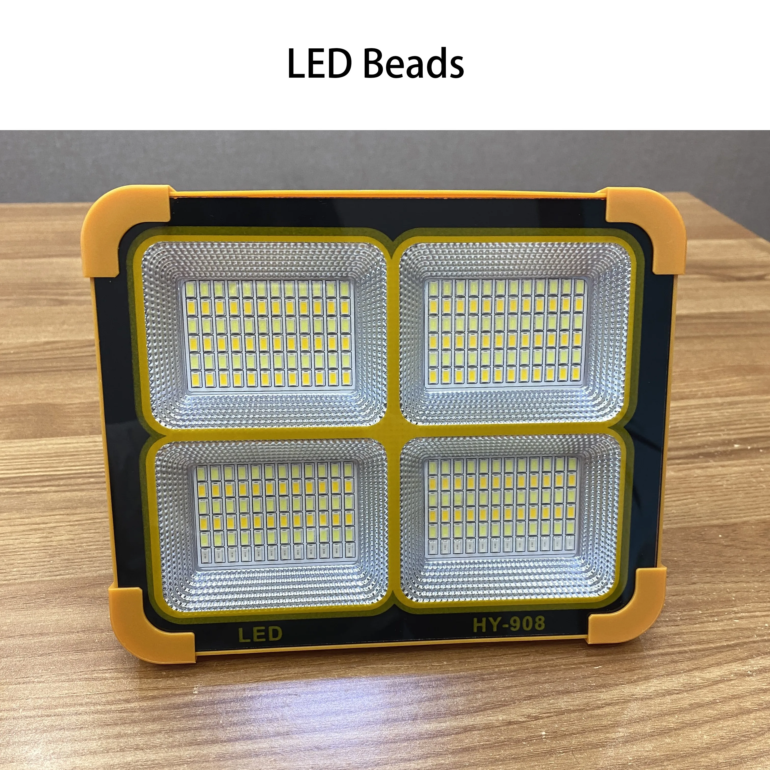 IP65 Waterproof 200w LED Solar Floodlight Portable Rechargeable Emergency Camping Light with USB for Outdoor Fishing & Camping