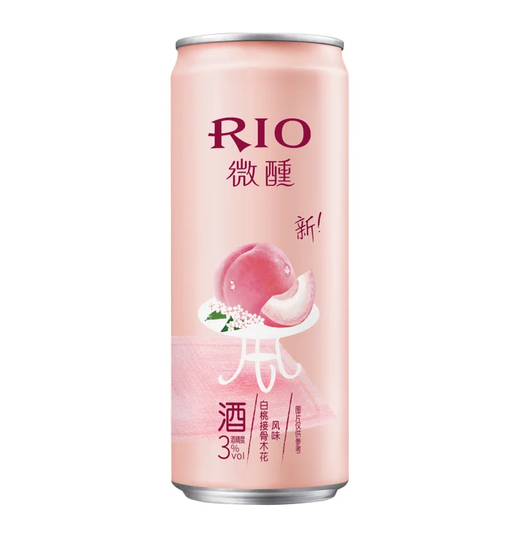 2022 RIO ALCOHOLIC BEVERAGES FRUIT DRINK WINE Alc.3%Vol Little beautiful white peach Elderflower Cocktail Aluminum can KTV party