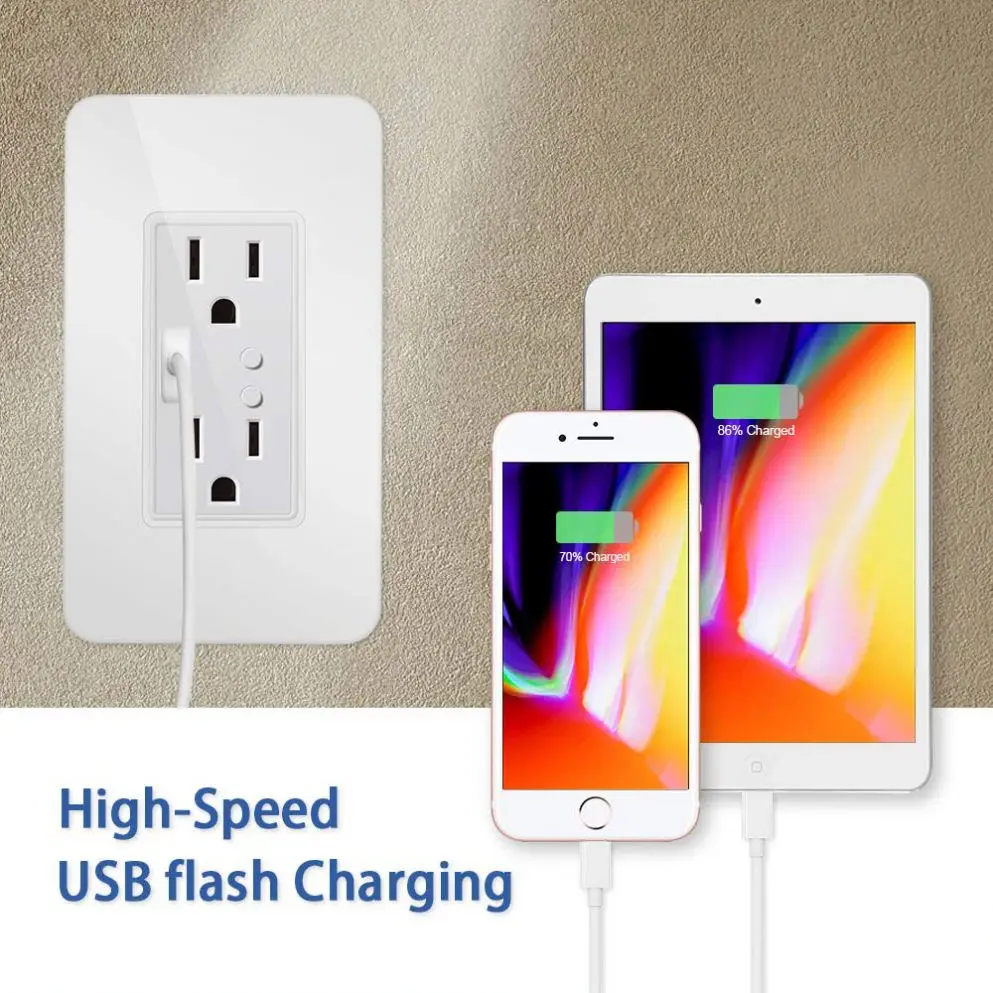 USA Type USB smart WIFI wall socket support Alexa and Google Home Smart wifi USB socket and plug