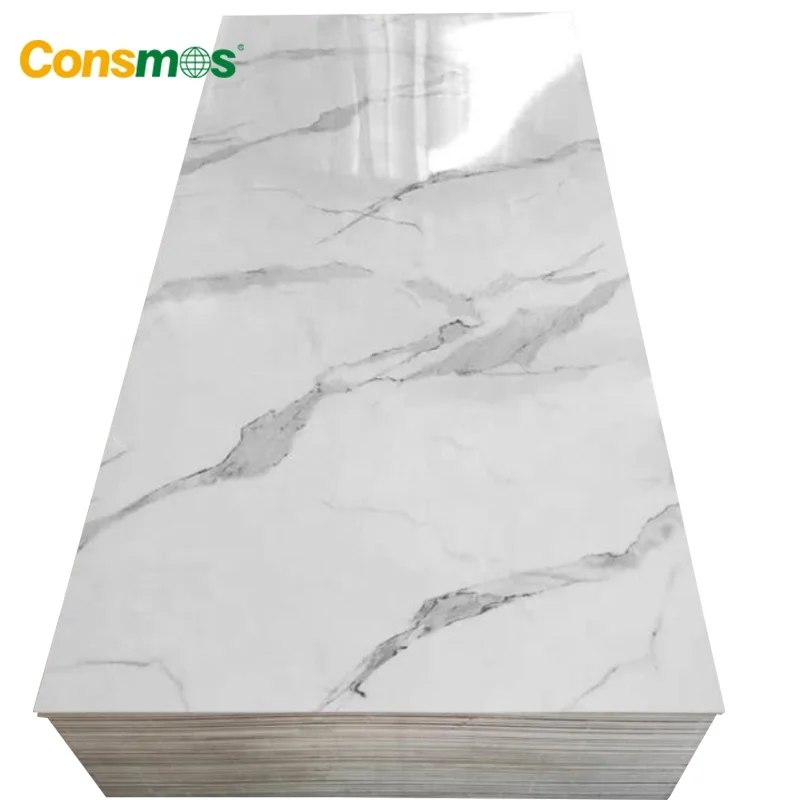 Hot Sale 1220mm*2800mm High Gloss Interior PVC UV Marble Sheet Wall Panel for Decoration