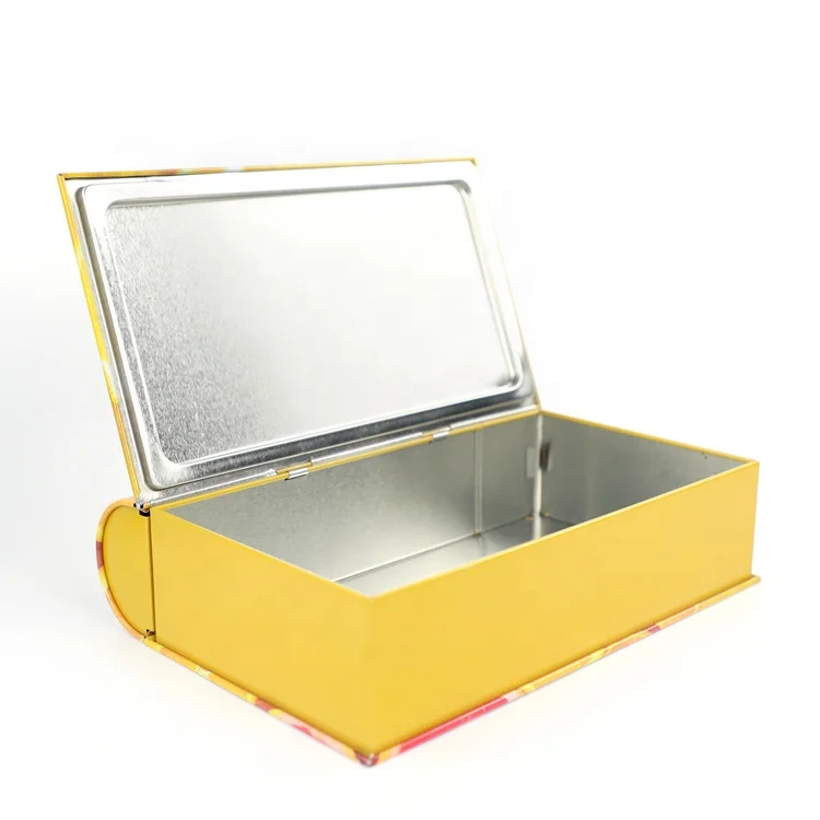 customized decorative food grade book shape metal packaging chinese tea tin
