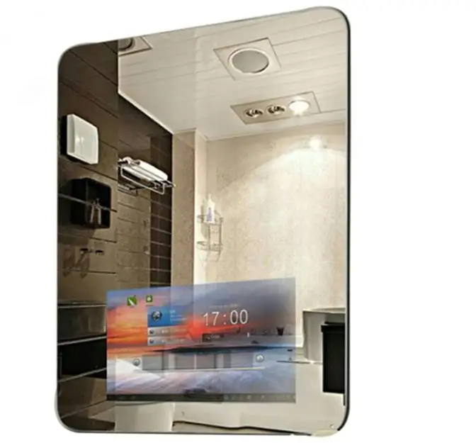 Semi-transparent, semi-reflective TV glass smart mirror glass