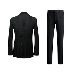 High quality wholesale mens formal business wedding dress windbreaker coat pant terno 2 pieces suits set for men