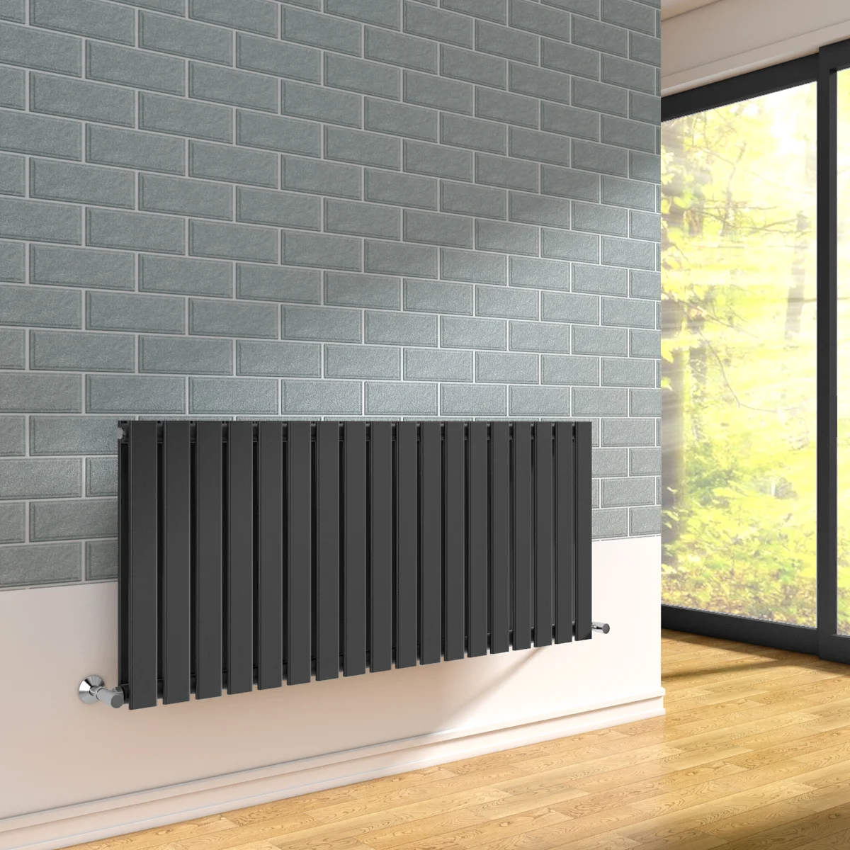 Anthracite Horizontal Oval Tube Radiator Hot Water Heated Radiator for Central Heating in Bathrooms for Home Use