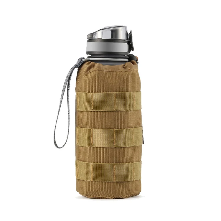 Top Drawstring Open Tactical Molle Pouch Hydration Carrier Travel Water Bottle Bag