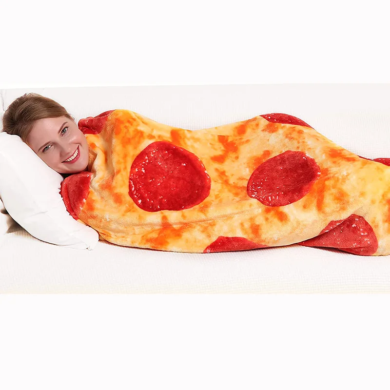 Best Quality Custom Manufacturers Pizza Flannel Blankets 80 Inches For Home
