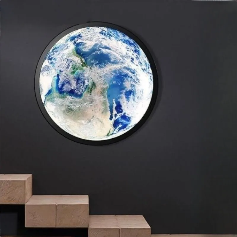 2023 New Product Modern Moon Earth Round Led Wall Light For Corridor Living Room Bedroom