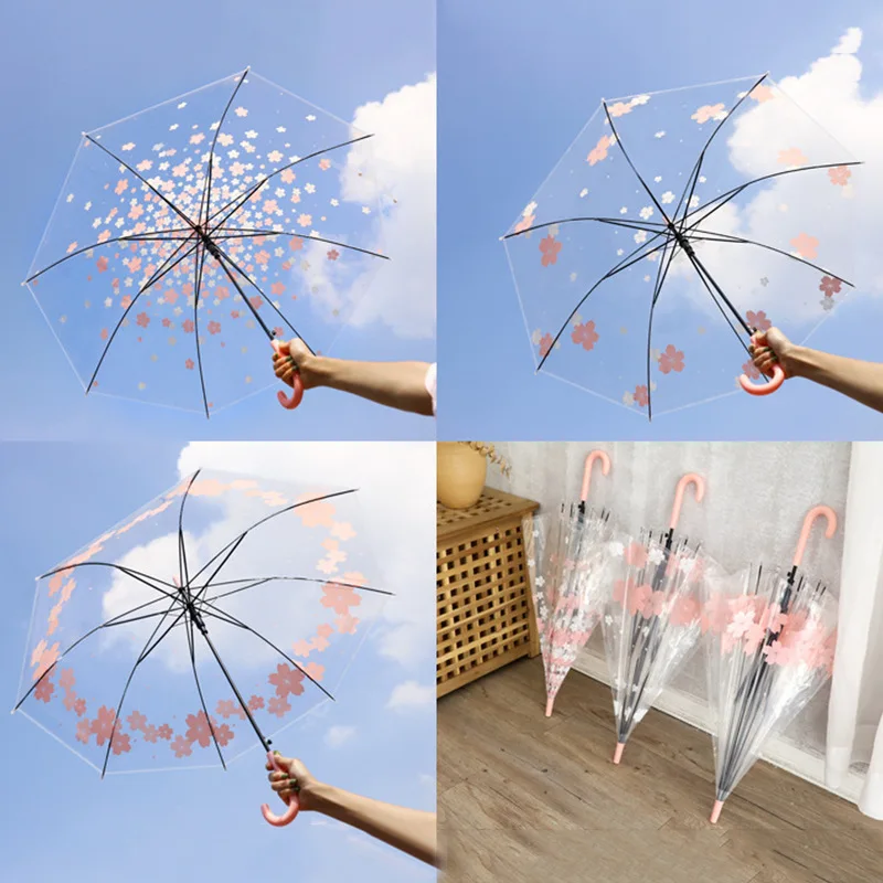 Disposable Clear Paraguas Parapluie Sombrillas Plastic Cheap PVC Transparent Umbrella