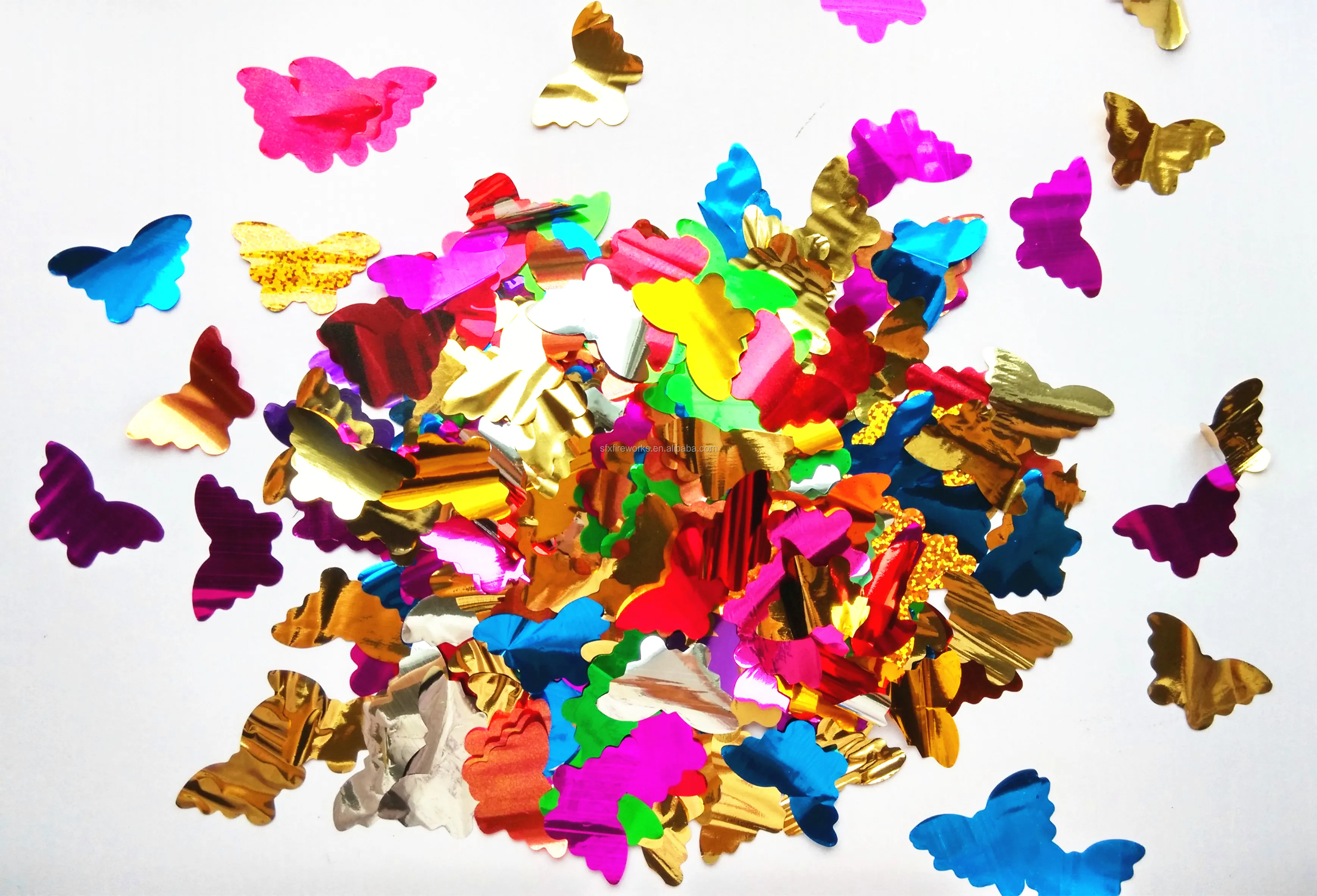 gold silver bulk color shape flame proof Eco friendly colorful paper metallic confetti butterfly for wedding party decoration