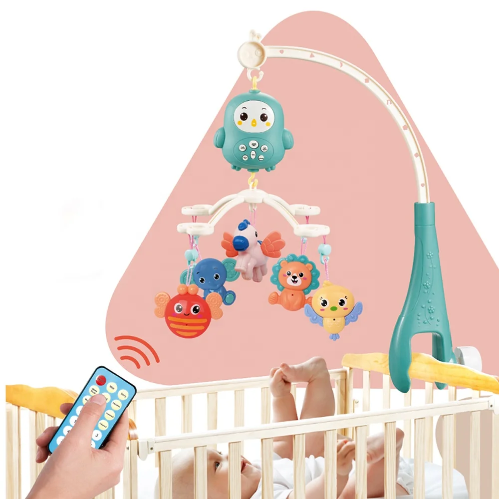 Remote Control Bedside Rotating Chicken Music Box Baby Noise Making Musical Hanging Mobile Bed Bell Toys