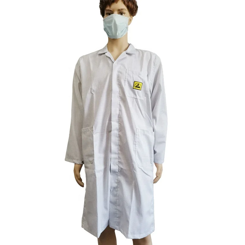 Leenol customized TC garments ESD gown cotton lab coat esd smock