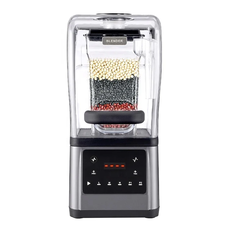 Household unbreakable commercial heavy duty silent blender with sound proof cover