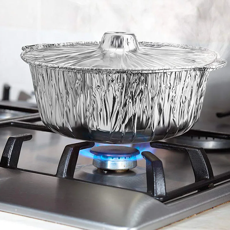 Food Takeaw Charger Container Pots Food Packing Aluminum Foil Silver PET Round Aluminum L Lid Samsunguty Disposable with Lid 30g