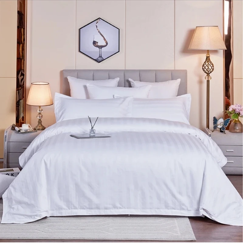 100% Cotton Queen Size Luxury Bed Linen Hotel Bedding Set