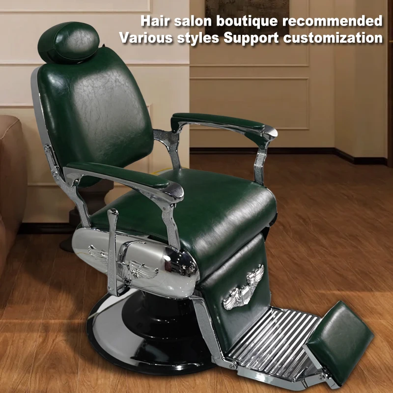Modern Hair Cutting Barber Shop Chairs Factory Gray Leather Salon Chair Styling Furniture Quality Barber Seats nail table
