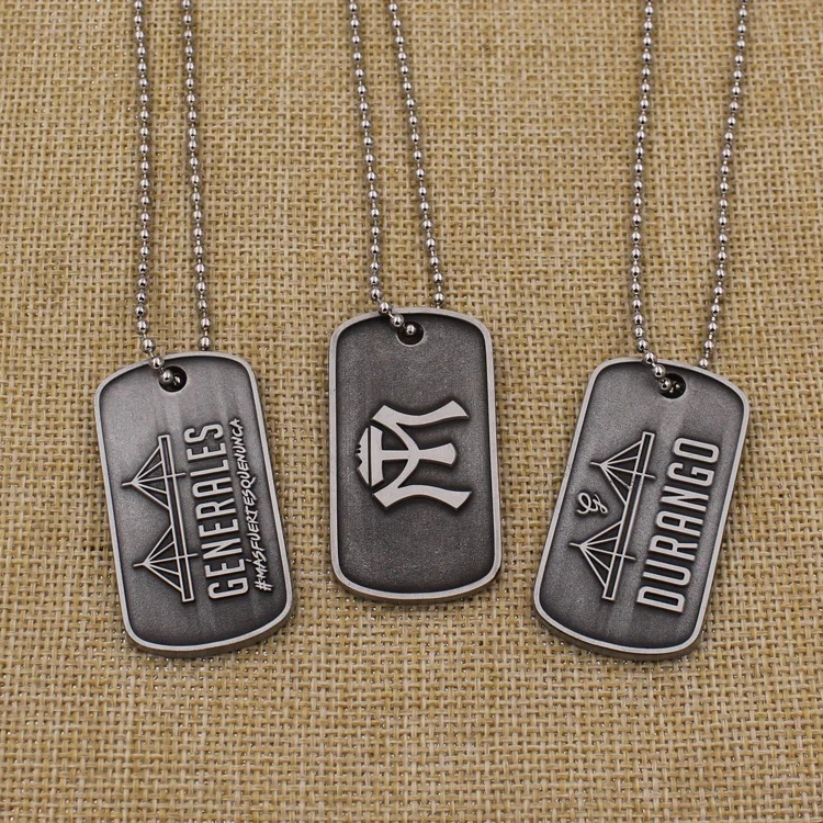 Free sample custom your own logo metal dog tag pendant with ball chain