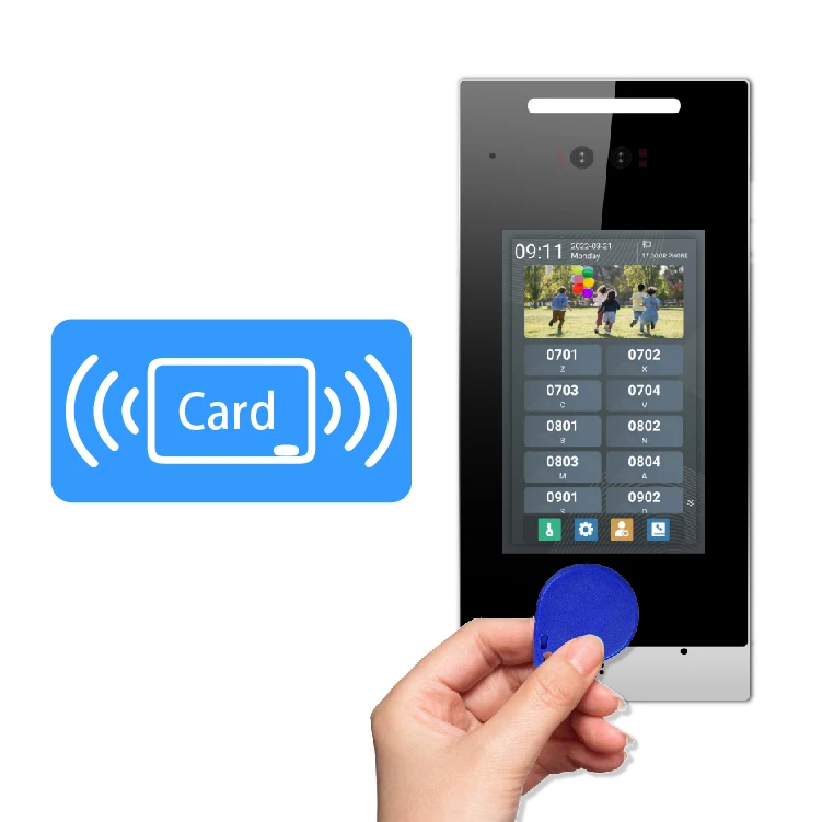 Face recognition video door phone with IC card IP intercom monitoring video doorbell