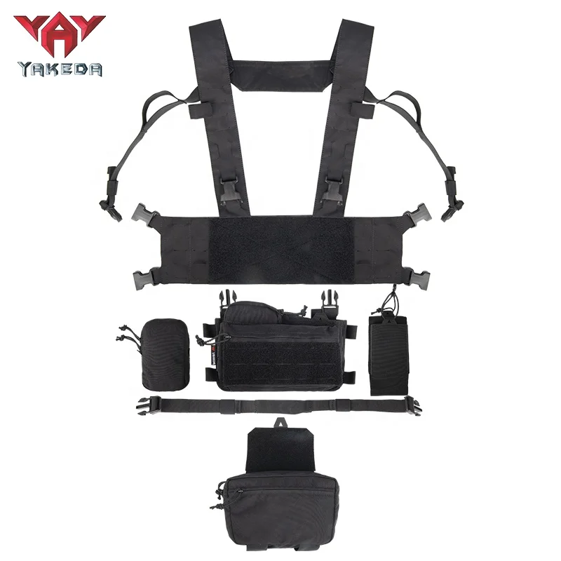 YAKEDA Tactical Chest Rig Modular Load Bearing Patrol Belt With Harness and Pouches Tactico Gear Tactical Chest Vest