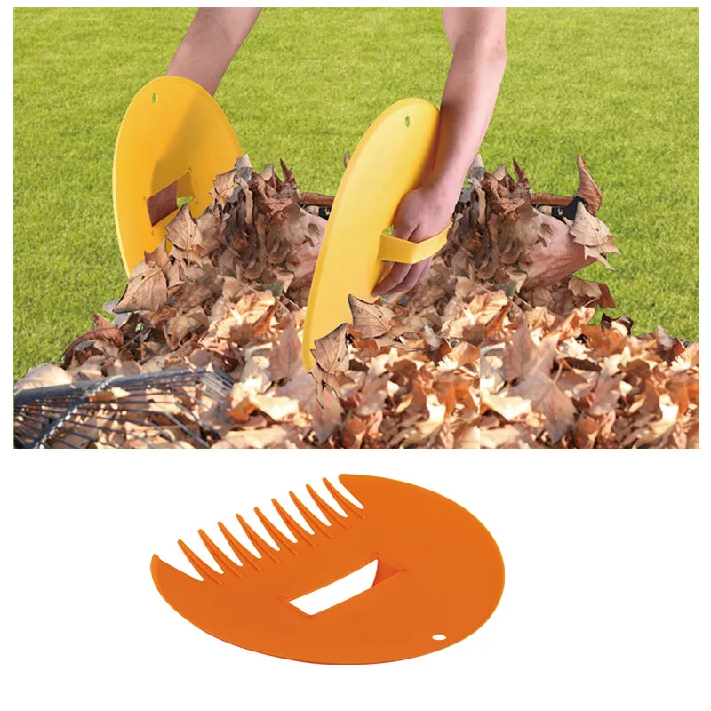 leaf grabber with teeth hand garden tool plastic leaf rake
