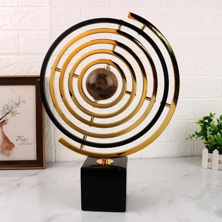 Art Ornaments  crystal iron crafts home decor luxury table Decoration marble decor crafts  tellurian art Christmas gifts