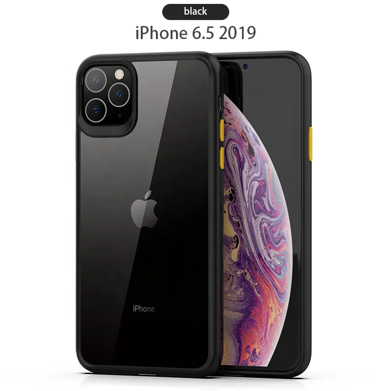 
CLear transparent 1.6mm TPU bumper +1.2mm PC Cover with 3 Sets Color Button mobile Bumper phone Case 