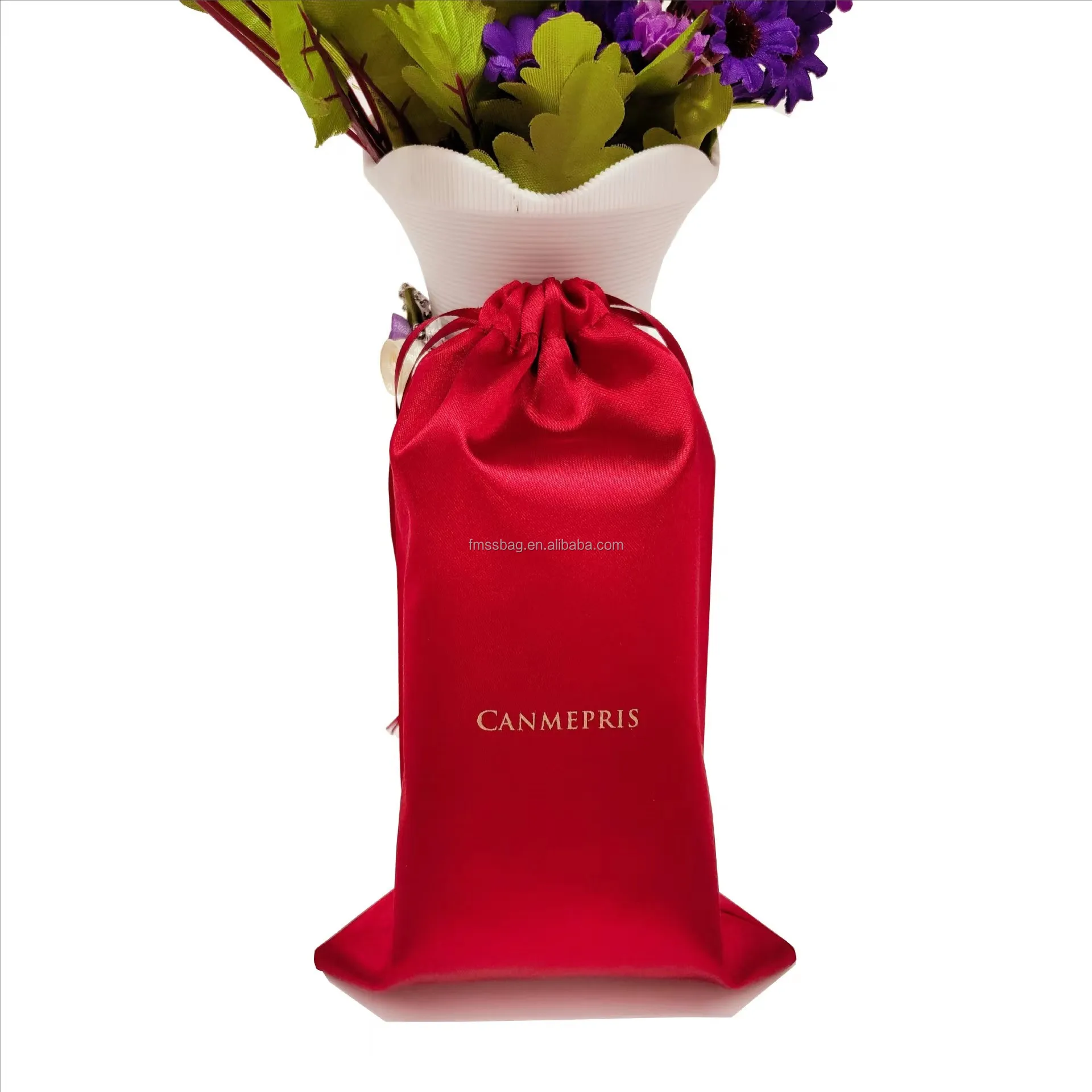 Hot reusable makeup bundle Pocket High quality Jewelry storage bag Custom Size with logo Eco-friendly satin shoe dust bag