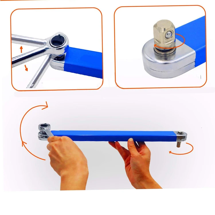 3 Different Drive Adapters Wrench Dual Functional  Tooth Ratchet Wrenches Offset Extension Wrench