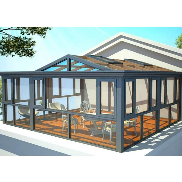 Villa Outdoor Veranda All Season Sunroom Addition Extended Glass Aluminum Garden Conservatory