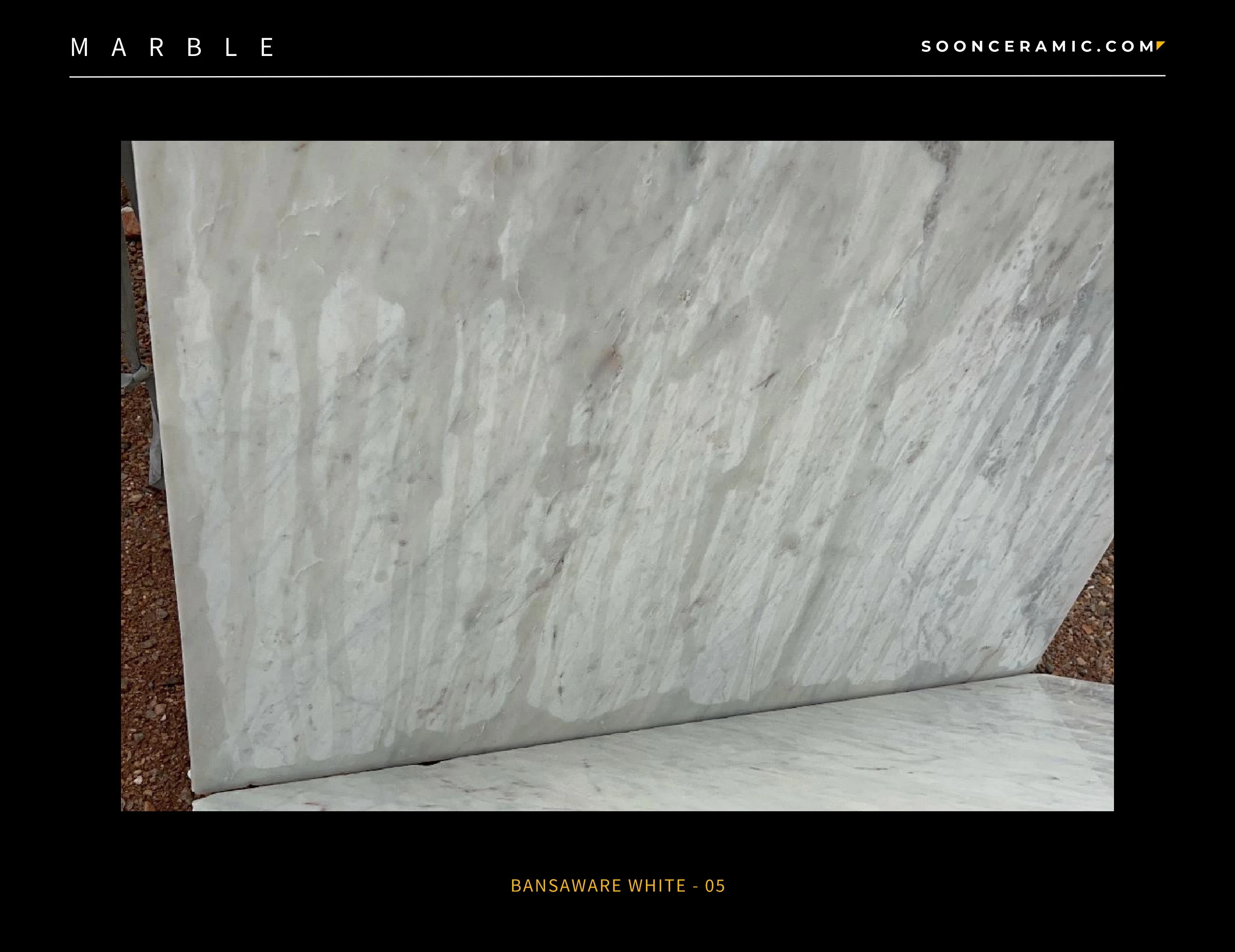 Wholesale Factory Supply Bansaware White Marble Slab for Interior Wall and Floor Decoration from India