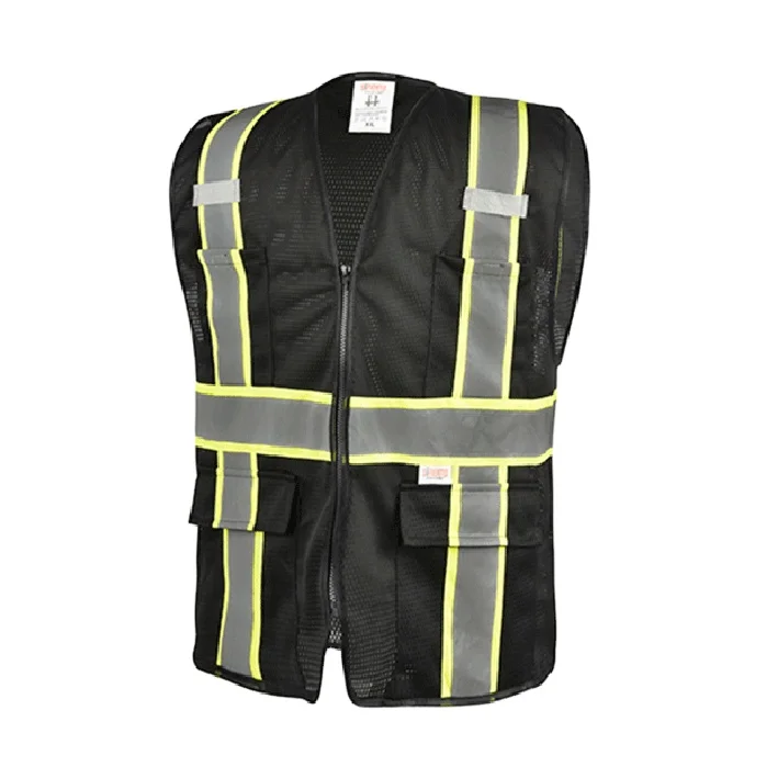 Hi Vis Viz High Visibility Reflective Safety Vest Polyester Cotton Executive Waistcoat Zipper Breathable Water Proof Mesh Oxford