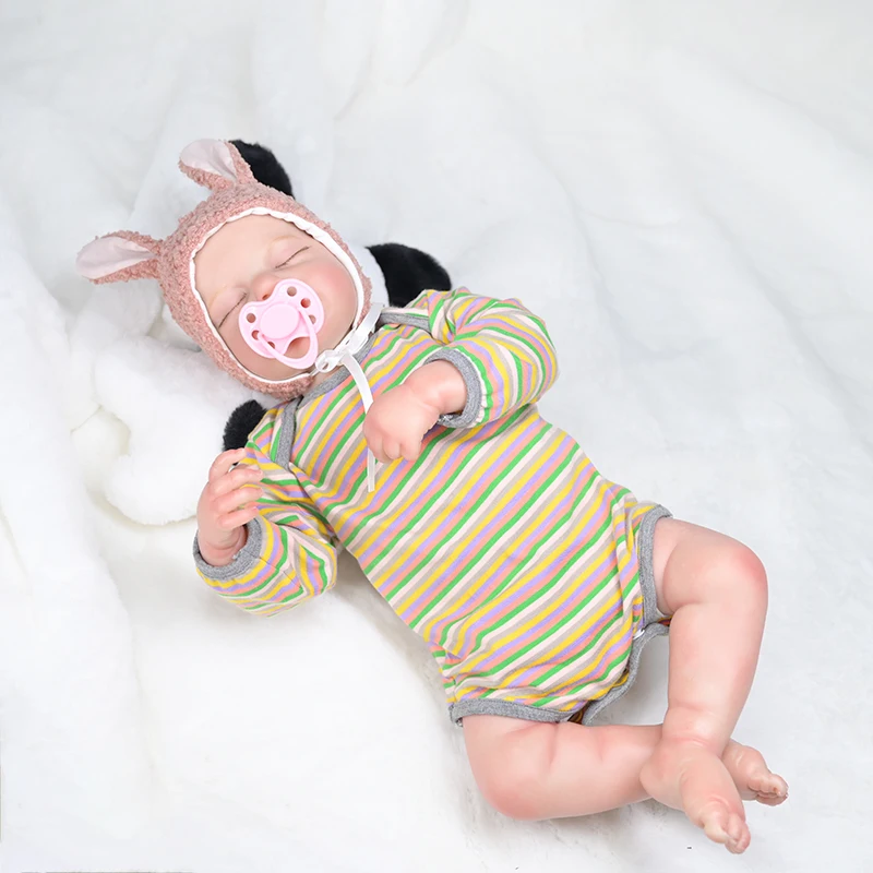 18 inch  Custom Doll Fashion Vinyl Rebirth Doll Soft Rubber Simulation Baby For Birthday Christmas Gift Reborn Dolls Painted