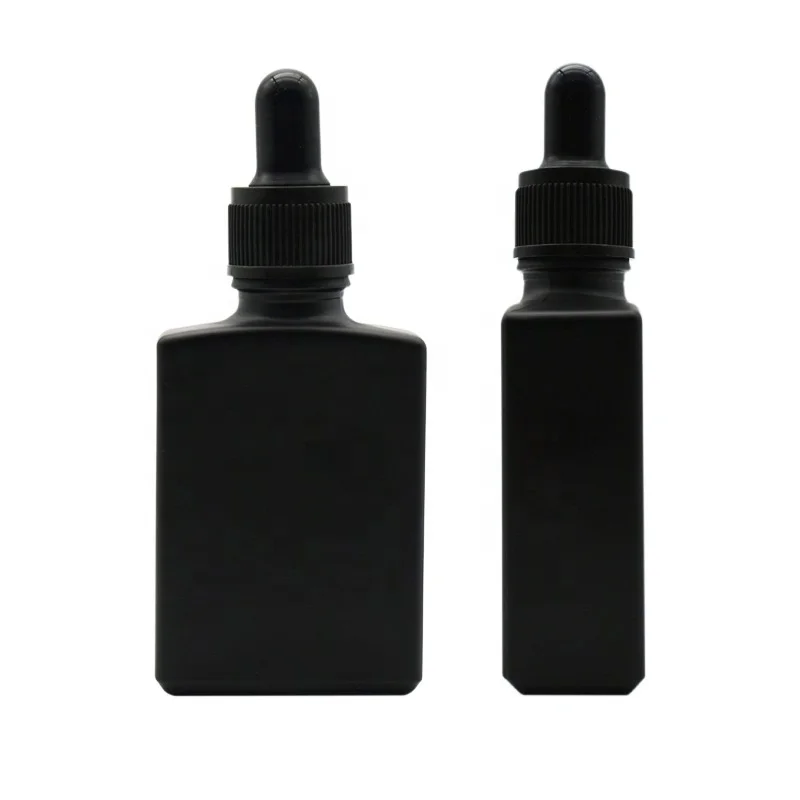 High-end Square Glass Hair Skincare Serum Bottle 15ml 30ml 50ml 100ml Rectangle Glass Dropper Bottle For Cosmetic Essential Oil