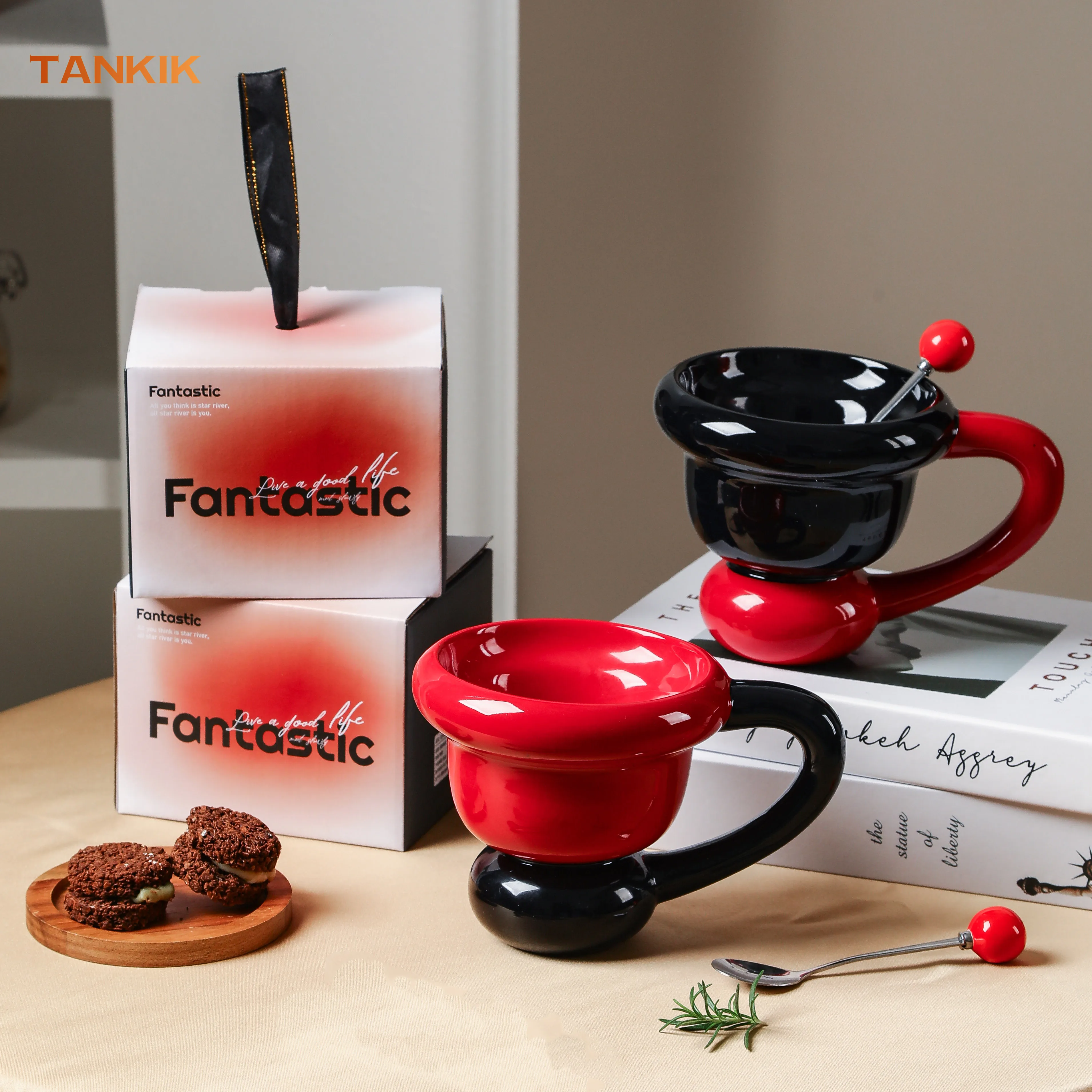Fantastic Series New 14oz Coffee bell-shape mug Cute Birthday Cake Ice cream dessert  Wedding Gift Ceramic Mug Porcelain Cup