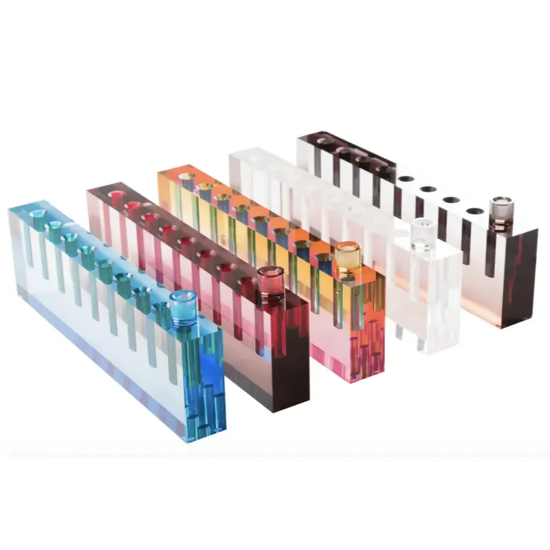 Lucite Crystal Acrylic Oil Menorah