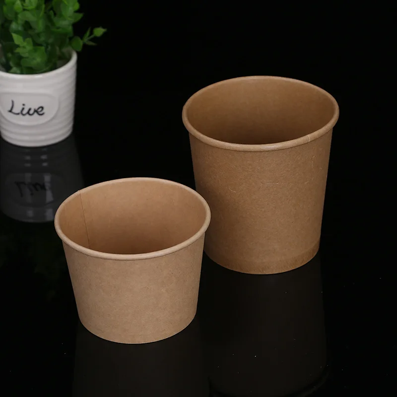 Kraft noodle paper bowl disposable take away soup cup fast food packing containers