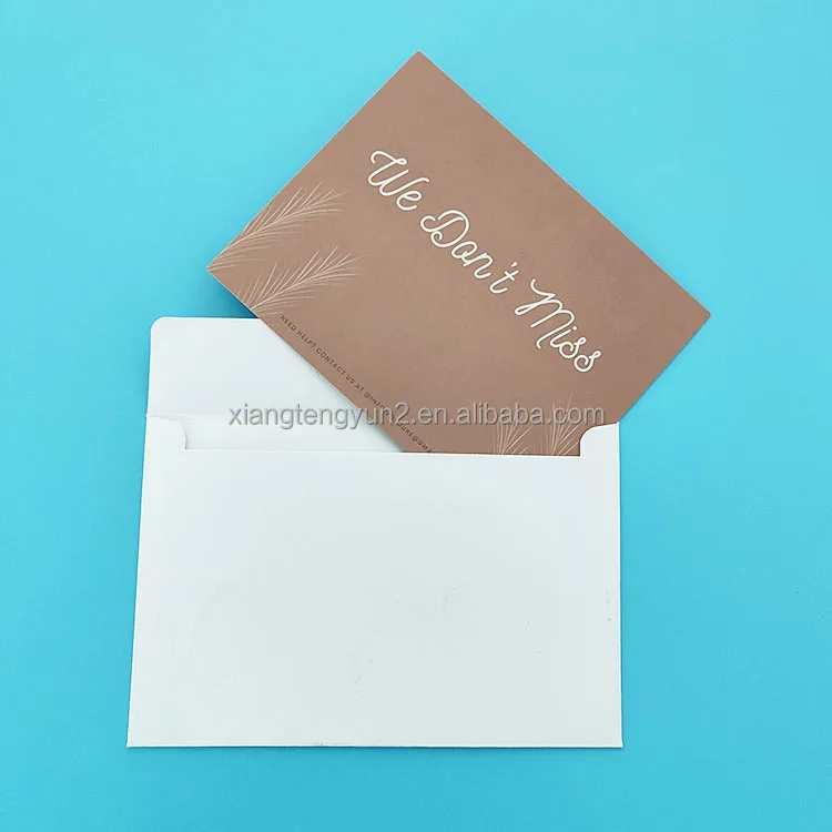Gift Cards With Stickers Label Custom Logo Wedding Greeting Invitation Thank You Gift Notes Cards with Envelope