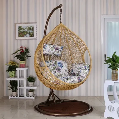 Hot Sale Cheap Price Patio Rattan/Wicker Furniture Egg Shape Swing Chair/Indoor Outdoor Garden Hanging Chairs