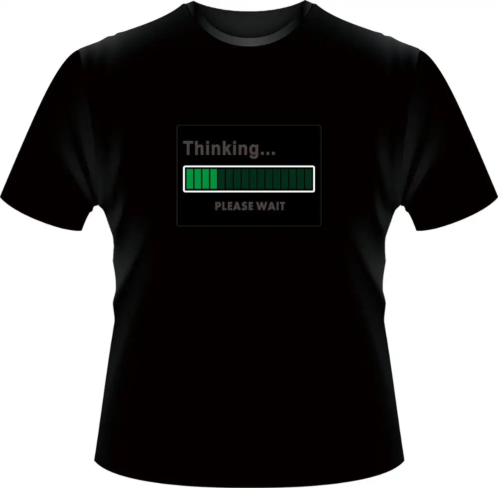 Accept customize light up New year tiktok party custom design sound activated el panel t shirt Suitable for party night