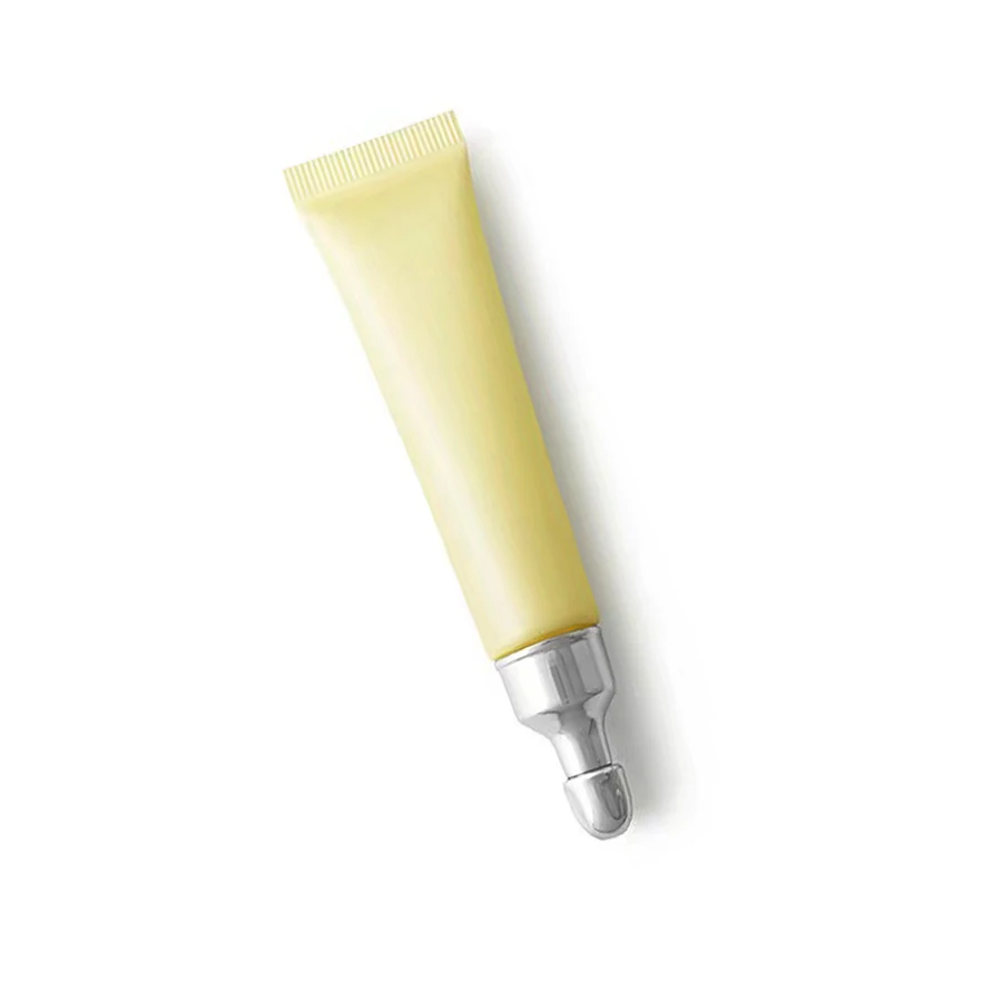 15ml 10ml 15g Cosmetic Sunscreen Isolation Pump Tube Lip Gloss Tube yellow Eye Cream Tube with Zinc Alloy Ceramic Massage Head