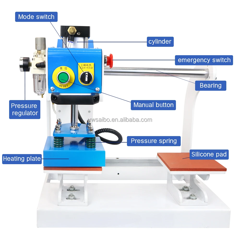 Double station fabric printing machine Pneumatic Sleeve Ironing 3D embossing hot stamping machine for T-shirts heat press