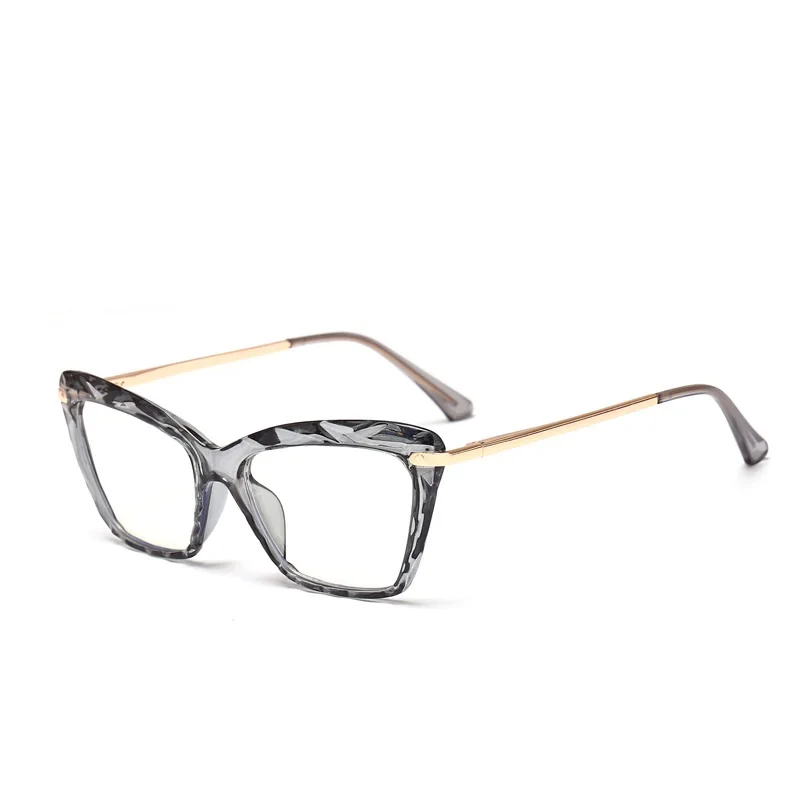 
JR60607 fashion ladies high quality spring hinge transparent blue light filter cat eye computer glasses 2020 