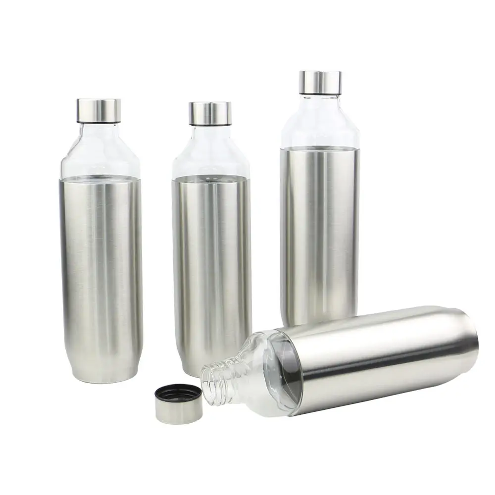 Top Quality Glass Water Bottle 850ml Glass Liner Stainless Steel Eco-friendly Bpa Free Double Wall Water Flask