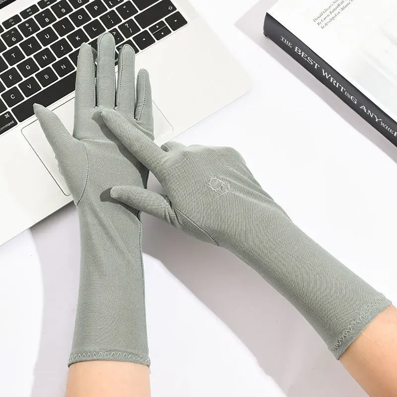 HZS-24028 Muslims Arab Glove For Women Sun proof Arm Cover Embroidery Sleeves Full Finger Hijab Hand Gloves