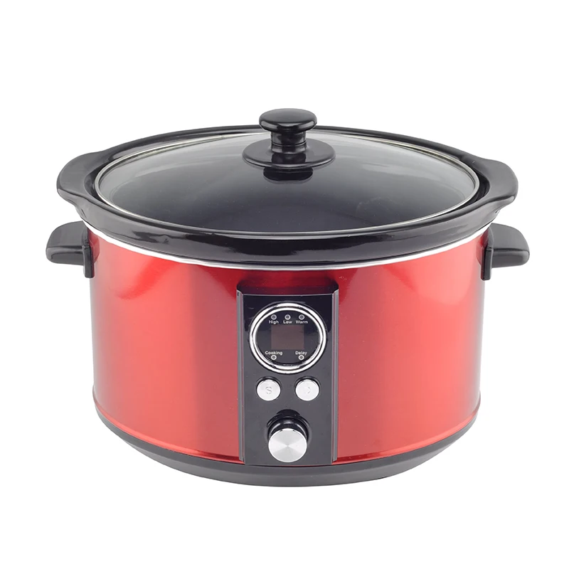 Kitchen Cooking Oval Crock Pot With Timer 7 Quart Slow Cooker