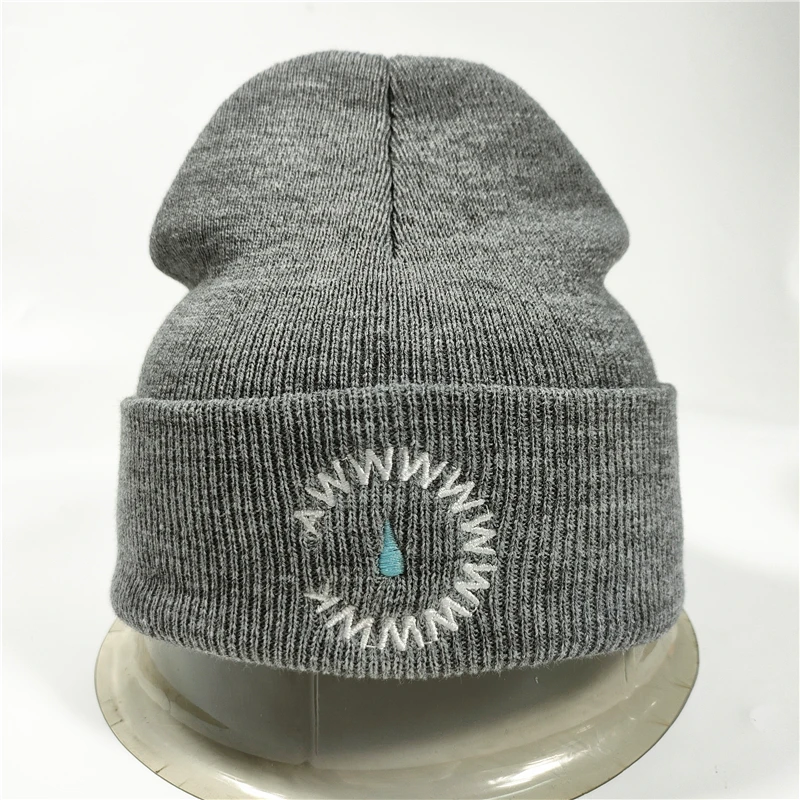 Oem Factory Unisex Wool Knit Designer Women Men  With Jacquard Custom  distressed cotton logo beanie Winter Hat caps