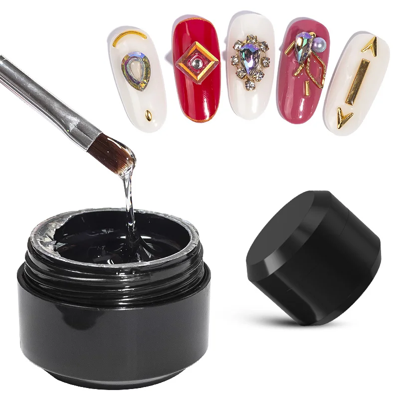 Super Sticky Non-wipe Diamond Nail Gel Soak Off Glue Rhinestones UV Adhesive Gel