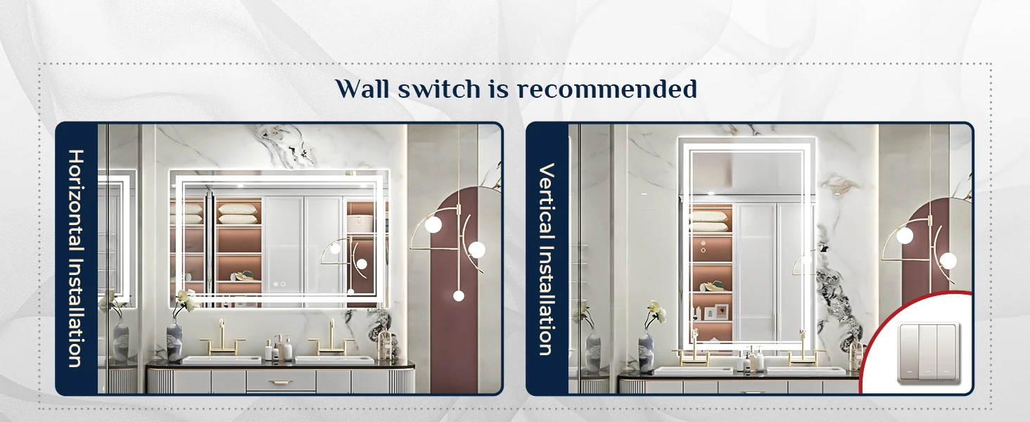 24x32 Inch LED Bathroom Mirror Front Lighted Bathroom Vanity Mirror with Lights,